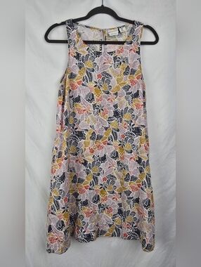 Rachel Zoe Linen Floral Bohemian Cottagecore Sleeveless Midi Dress sz S